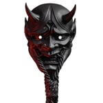 Japansk Samurai Mask Oni Demon Mask, Cosplay Mask Halloween Skräckmask Fri Storlek för Unisex Perforerad Mun och Näsa Design