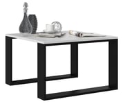 Topeshop Modern Mini Biel Cz, Kaffebord, Kvadratformet, 2 Ben, Hvit