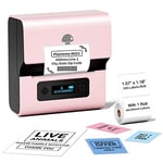 Phomemo M221 Label Maker Machine - Barcode Printer Bluetooth Label Maker, Bluetooth Label Printer For Small Business, Office, QR Code, Logos, Jewelry, Retail, Compatible with Phones & PC System,Pink