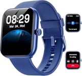 Gydom Montre Connectée Homme pour Samsung,iPhone,Android,1.91" Montre Connectée Femme avec Appel Bluetooth,Voix de l'IA,Alexa intégrée,Smartwatch Moniteur de SpO2,Sommeil,Podometre,Calories,IP68-Bleu