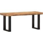 Helloshop26 - Banc banquette 110 x 35 x 46 cm bois de manguier brut massif et acier