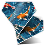 2 x Diamond Stickers 7.5 cm - Beautiful Koi Carp Fish Sea Creatures  #8382