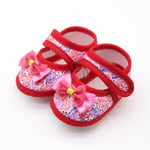 Baby Girl Anti-slip Floral Bow Casual Sneakers Toddler Shoes Red 7-12months