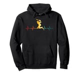 Retro Vintage Heartbeat Cricket Game Player Lovers Men Boys Pullover Hoodie