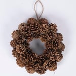 Guirlande en rotin et Pommes de pin naturels, Marron, Ø28x8 cm, Xmas