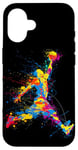 Coque pour iPhone 16 Splash d'action coloré pour les amateurs de basket-ball