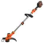 BLACK+DECKER - Coupe-Bordures sans Fil 36 V - Débroussailleur 33 cm avec tête pivotante 180° - Tube télescopique et 2 poignées - livré avec Batterie 2,5 Ah - BCSTA536L1-QW