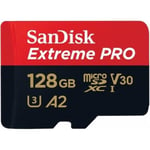 Carte MicroSDXC SANDISK Extreme PRO 128 Go - Classe 10 U3 V30 A2