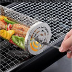 2-Pack Grillkorg i Rostfritt,2 Krok o 2 Gafflar . Rullgrill