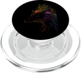 Colorful Boar with Halo Headpiece Illustration PopSockets PopGrip for MagSafe