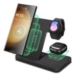 3in1 Wireless Charger Station For Samsung Galaxy Watch Ultra/7 S24 Z Flip6 Black