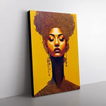 A Golden Woman No.2 Canvas Print for Living Room Bedroom Home Office Décor, Wall Art Picture Ready to Hang, 76x50 cm (30x20 Inch) CAN3020-V1022-CK-61