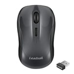 LeadsaiL Souris sans Fil pour Ordinateur Portable Silencieuse 2,4G USB Mini Souris Optique Ambidextre 1600 DPI avec 3 Niveaux Réglables pour Windows 10/8/7/XP/Mac/MacBook Pro/Air/HP/Lenovo