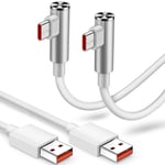 Câble Usb C [Lot De 2/1M+1.8M] 120W 6A Cable Usb Type C Câble Chargeur Turbo Pour Xiaomi 14T/13T/12T/11T Pro Angle Droit Câble Charge Rapide Pour Note 13 12 11 10 Pro/13C/12/Pad 6/5/Poco X6/[X3350]