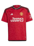 adidas Manchester United Junior 23/24 Home Stadium Replica Shirt - Red, Red, Size 9-10 Years