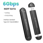 Boîtier SSD M.2 vers USB Type C 3.1,adaptateur pour NVME NGFF SATA M/B,boîtier hd - Type Black NGFF Case