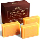 POP MODERN.C Kojic Acid Soap Turmeric Soap 3PCS Dark Spot Remover for Face