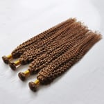 12A HONEY Blonde 27# PERUVIAN Human Hair KINKY TIGHT CURL 24+24+24+24INCHES 400g