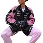 Barbie Pulvertryck Vintage Racingjacka - Y2K Streetwear Pilotjacka XL