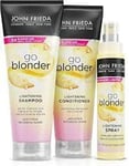 John Frieda Sheer Blonde Go Blonder Lightening Shampoo, Conditioner & Spray TRIO