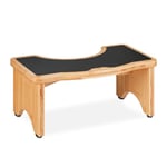 Relaxdays Tabouret de Salle de Bain, en Bambou, défécation optimale, H x L x P : 18,5 x 44,5 x 26 cm, Nature et Noir