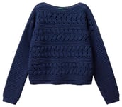 United Colors of Benetton Girls and Girl's Jersey Sc Boat M/L 1276c104f Sweater, Blu Scuro 252, 170 cm