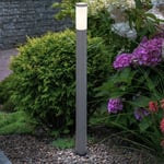Lampadaire lampe d'extérieur lampe de jardin lampadaire chemin lampe terrasse, IP44, moderne en acier inoxydable anthracite opale, 1x douille E27,