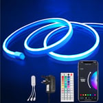 50FT Neon Rope Lights, Smart RGB LED Strip Lights Works with Alexa, Multicolor