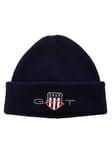 GANT Archive Shield Cotton Beanie Hat, Navy, One Size