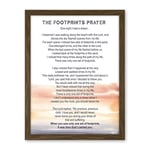 Artery8 Lord Jesus Footprints In The Sand Poem Watercolour Artwork Framed Wall Art Print 18X24 Inch