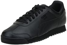 PUMA Men's Roma Sneaker, Basic Black-Black, 7 UK