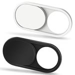 CloudValley Cache Webcam, 0.6mm Ultra-Mince métal, Cache Camera pour Ordinateur Portable, MacBook Pro/Air, Mac, PC, iPad, Tablette, Webcam Cover 2pcs Noir & Blanc