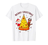 Funny Pizza on Earth Christmas Tree Merry Crust-mas Pizzamas T-Shirt