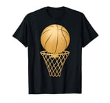 Golden Basketball Hoop With a Net Basketball Player Lover T-Shirt