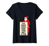 Womens This Santa Comes More Than Once A Year Funny Santa Christmas V-Neck T-Shirt