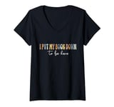 Womens I Put My Book Down To Be Here Book Lover Funny Book Reading V-Neck T-Shirt