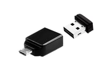 Verbatim – Store'n'Go Nano USB Drive 16GB + OTG Adapter (49821)