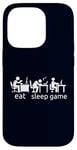 Coque pour iPhone 14 Pro Eat Sleep Game All Gamer Life At The Table Humour Gaming