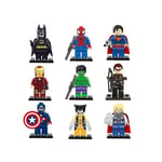 9 st Marvel Avengers Super Hero Comic Mini Figurer DC Minifigur