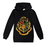 Pojkar Flickor Casual Hoodie Harry Potter Långärmad Tröja Topp black 130cm