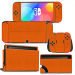 Kit De Autocollants Skin Decal Pour Switch Oled Ns Console De Jeu Oled Matte Tide, T1 Orange Mat