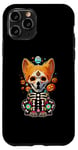 Coque pour iPhone 11 Pro Os de corgi mexicain Sugar Skull, Halloween, jour de la mort d'un chien