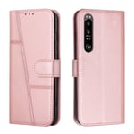 Yhteensopiva Sony Xperia 1 Iii Case Premium Pu -nahkaisen lompakon jalustan suojakuoren kanssa - Rosegold