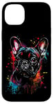 Coque pour iPhone 14 Plus Color Splash Art Amoureux de bouledogue français