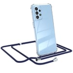 For Samsung Galaxy A23 Phone Case with Lanyard Chain Blue