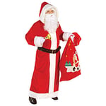 WIDMANN MILANO PARTY FASHION - Costume Père Noël de luxe, manteau avec capuche, ceinture avec boucle, Saint-Nicolas, Noël, Santa Clause