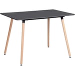 Table à Manger Rectangulaire Style Scandinave 4-6 Personnes HxD: 75 x 110 cm en Bois, Noir - H.j Wedoo