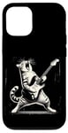 Coque pour iPhone 12/12 Pro Guitare chat à bascule jouant hilarant Kitty Cat Guitarist