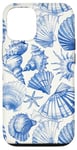 iPhone 14 Pro Blue ink Seashell Starfish Ocean Beach Sea Case