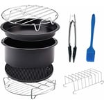 6'' Accessoires pour Friteuse Air Fryer 8 Pièces,Kit d'accessoires Universels Pour Friteuse à Air Chaud pour pour et toutes les marques de Friteuses